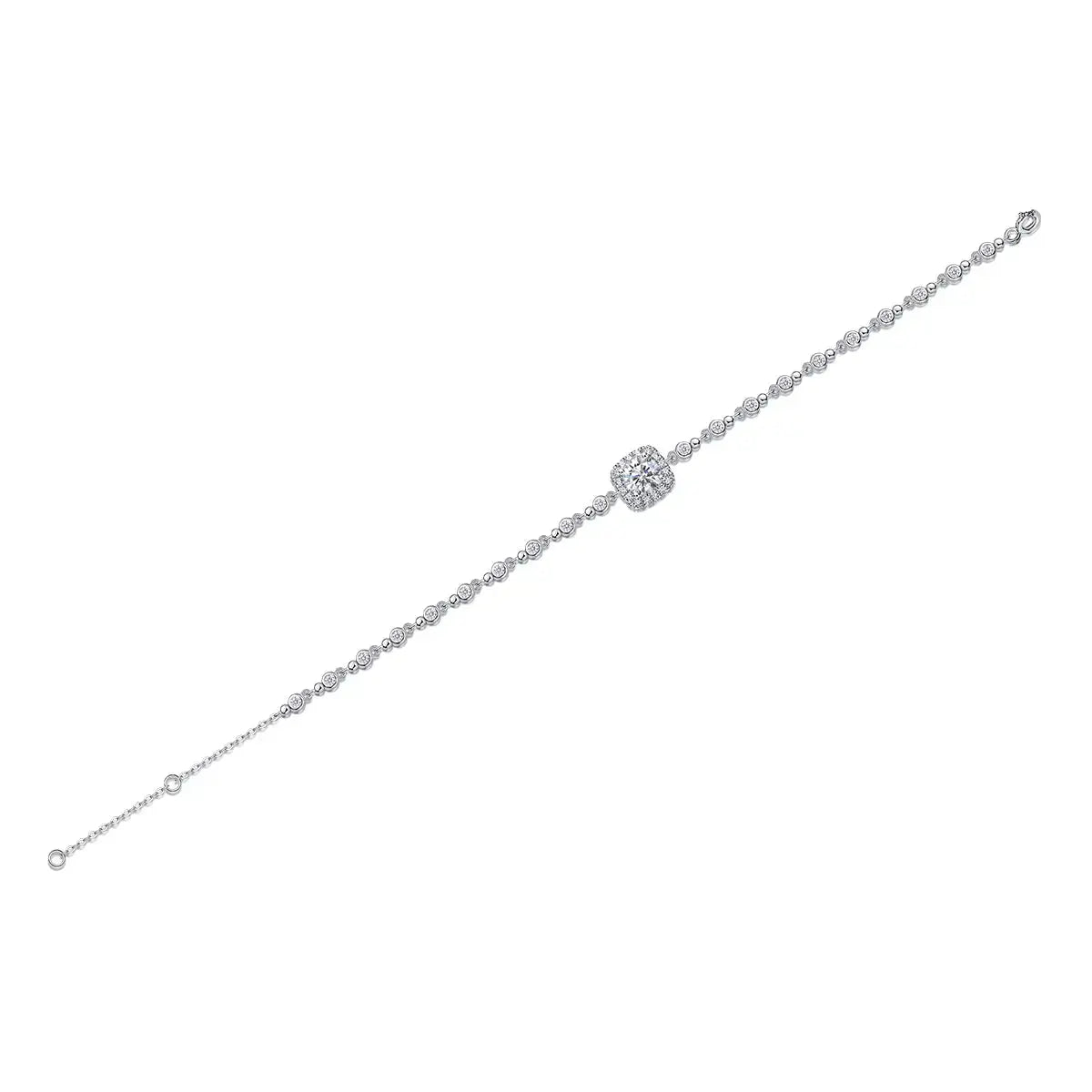 Surrounded By Stars - A Luxurious And Fashionable Light Luxury Jewelry Silver Bracelet And Bracelet Set With Top-quality Moissanite, S925 Silver-plated Platinum NP Collection