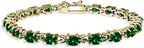 Sterling Silver Genuine, Created or Simulated Gemstone 6X4Mm Oval Link Tennis Bracelet for Women