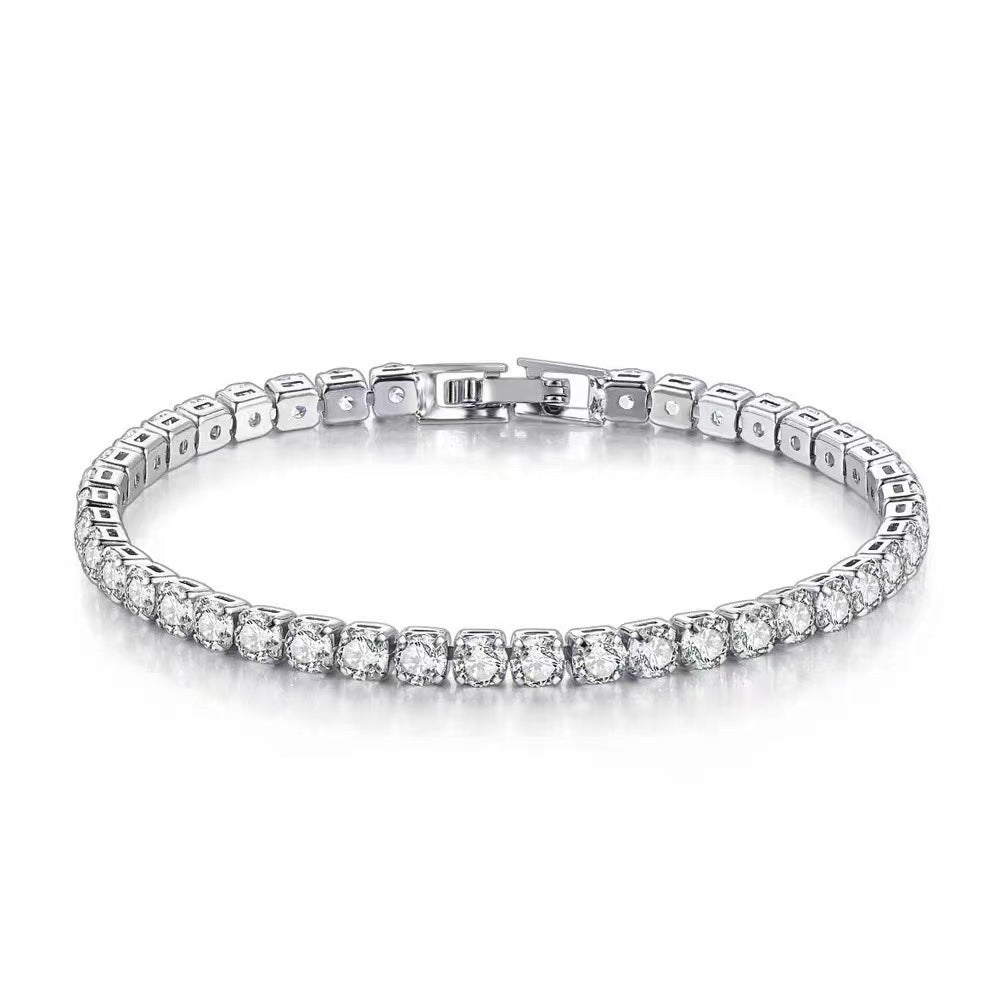 S925 Sterling Silver Diamond Inlaid Zircon Bracelet