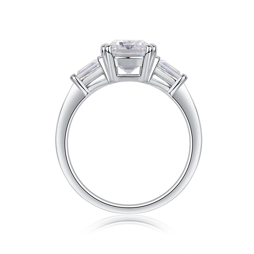 Starry Sky Mirror - Moissanite S925 Sterling Silver And Platinum Diamond Ring