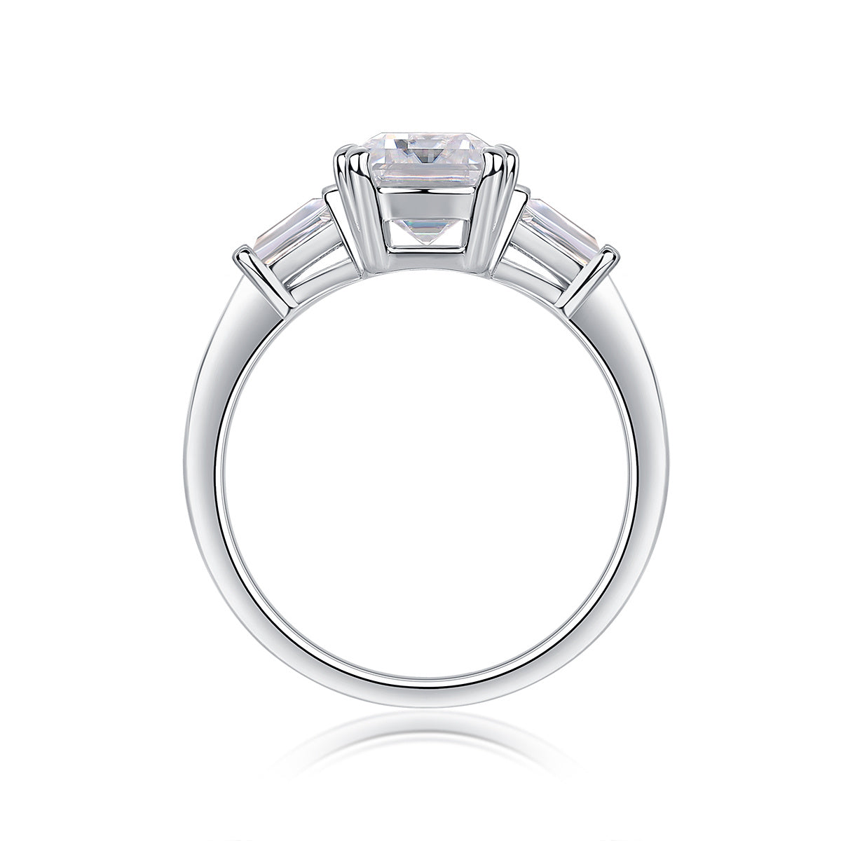 Starry Sky Mirror - Moissanite S925 Sterling Silver And Platinum Diamond Ring