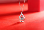 1Dynamic  Necklace Pendant with 1-Carat Moissanite S925 Sterling Silver and Platinum Plating 