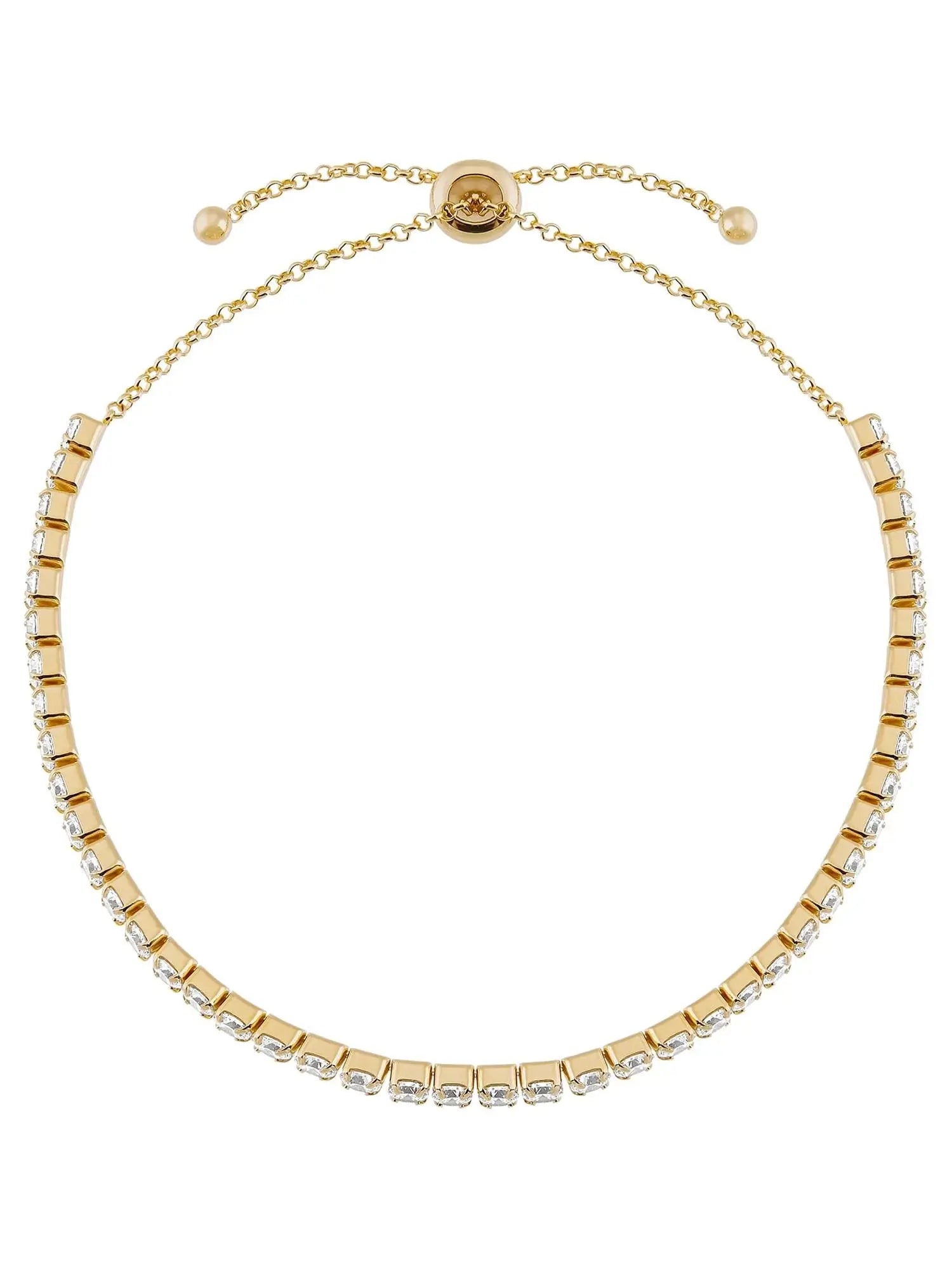 Cubic Zirconia Bracelet Sterling Silver 14K Yellow Gold-Plated
