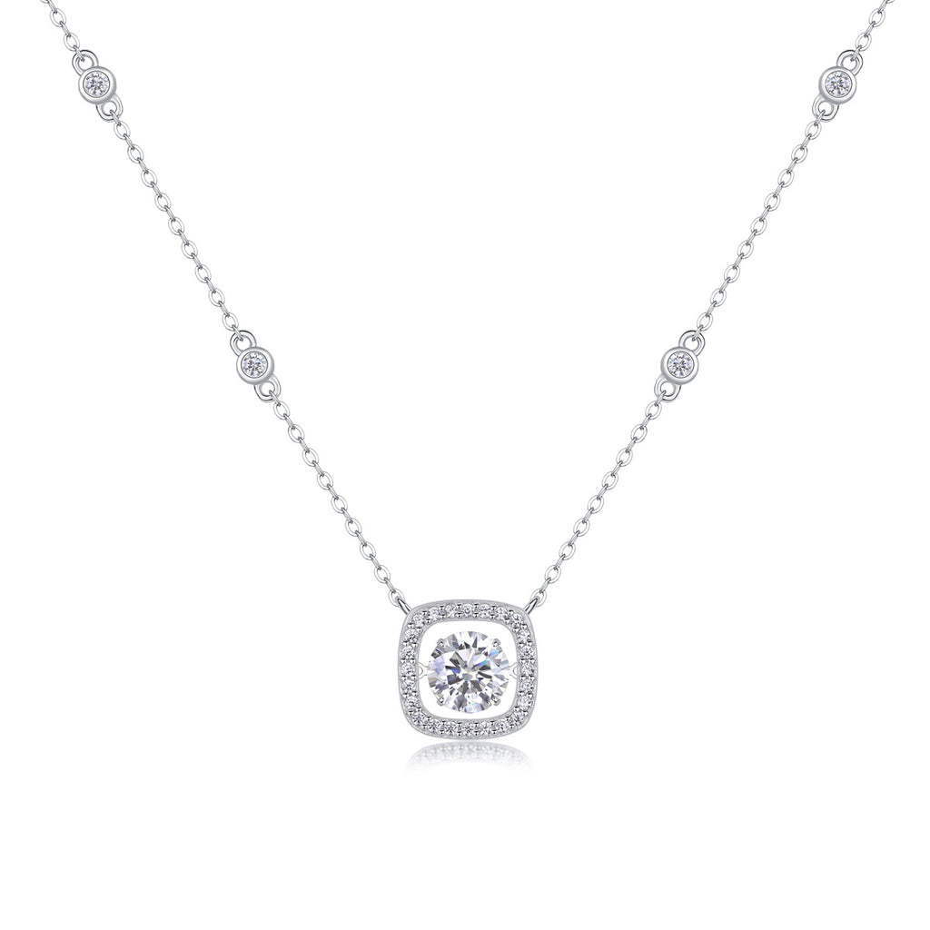 Sweet - 1-carat Moissanite S925 Sterling Silver And Platinum Plating Pendant