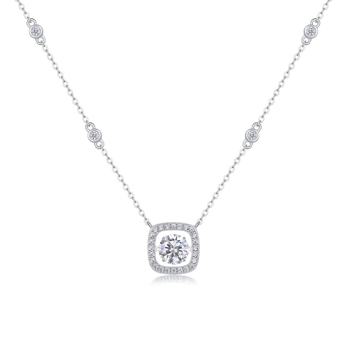 Sweet - 1-carat Moissanite S925 Sterling Silver And Platinum Plating Pendant
