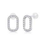 Return to Simplicity - Moissanite S925 Sterling Silver and Platinum-Plated Stud Earrings