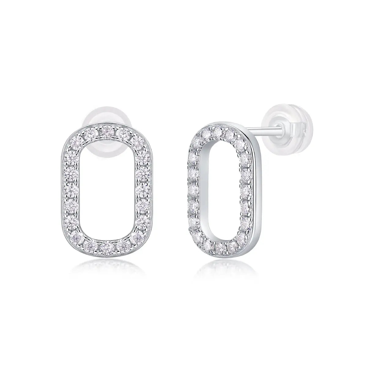 Return to Simplicity - Moissanite S925 Sterling Silver and Platinum-Plated Stud Earrings