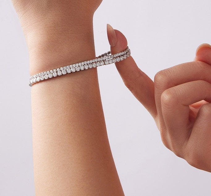 Light Luxury Full Diamond S925 Sterling Silver Bracelet Fashion High Sense