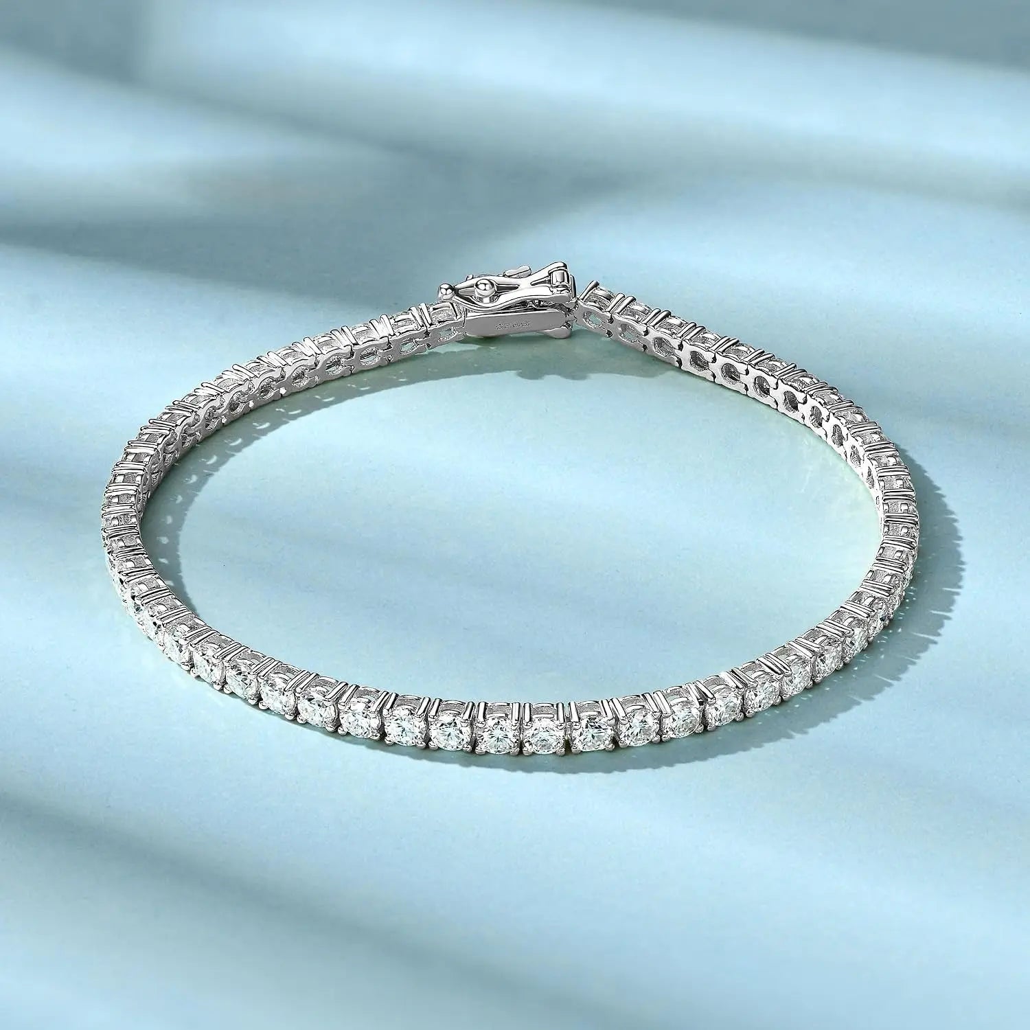 Moissanite Tennis Bracelet 14K Gold Plated D Color VVS1 