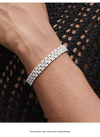 Platinum-plated Diamond Tennis Chain Bracelet