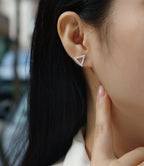 Unique - Moissanite S925 Sterling Silver and Platinum-Plated Stud Earrings