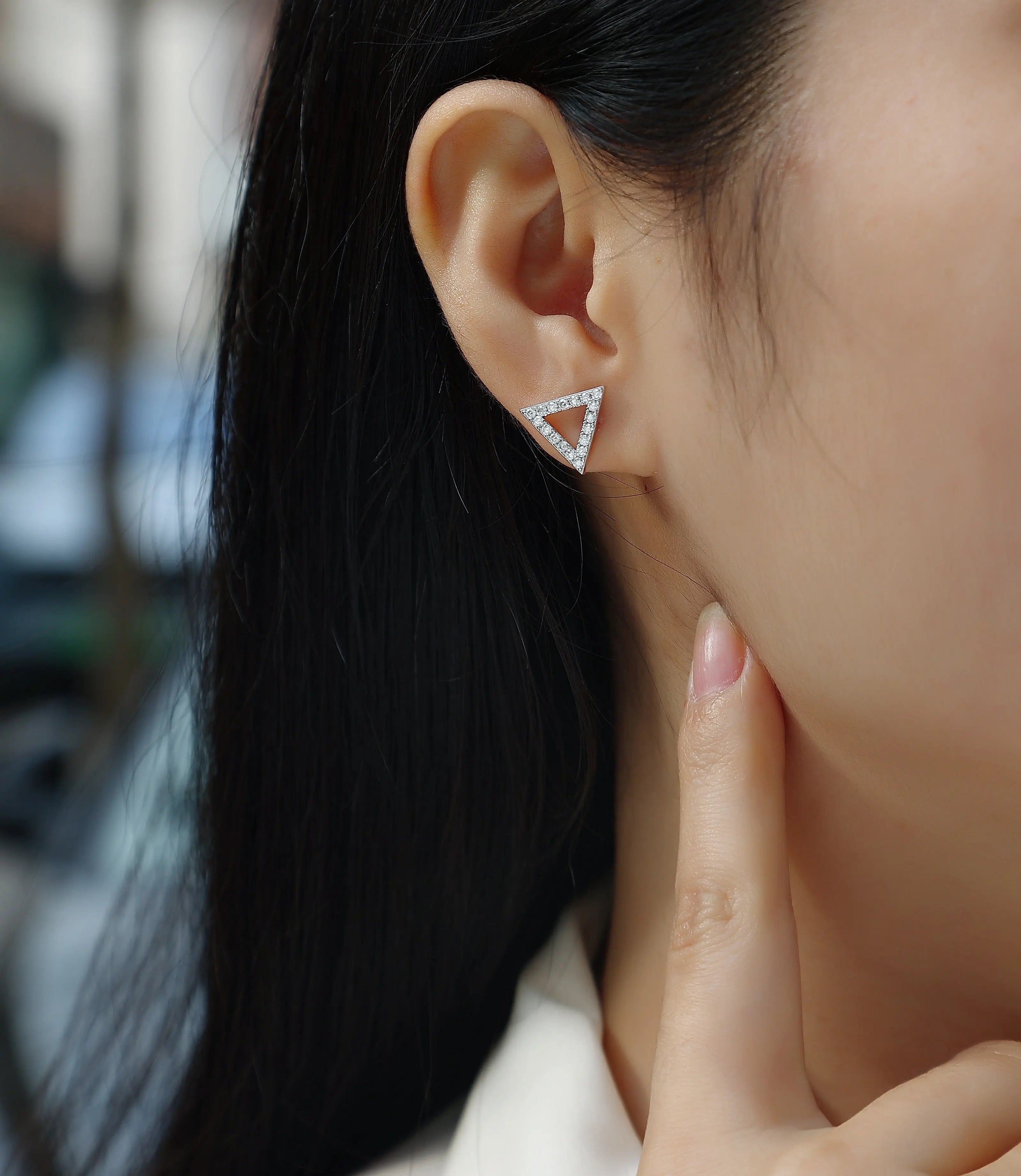 Unique - Moissanite S925 Sterling Silver and Platinum-Plated Stud Earrings