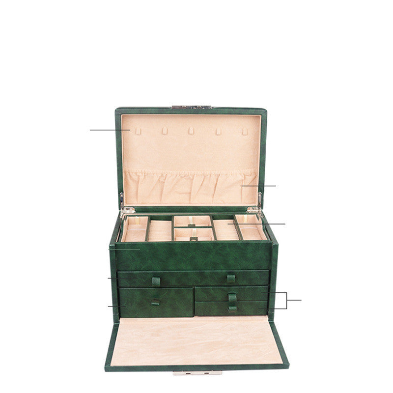 Large Capacity Lockable Jewelry Box Multi Function