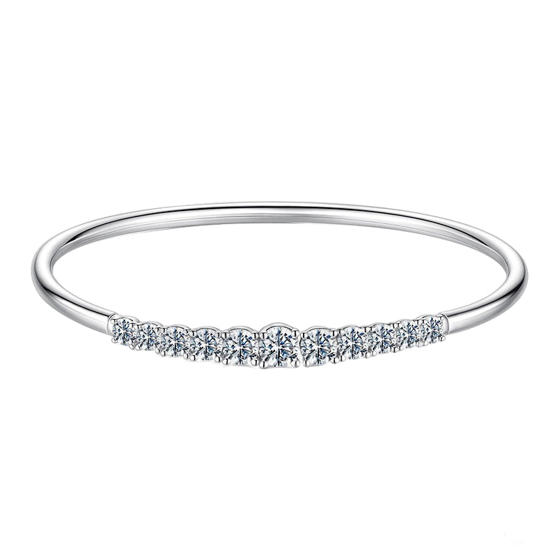 All-match High-grade S925 Sterling Silver Moissanite Open Elastic Bracelet