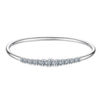 All-match High-grade S925 Sterling Silver Moissanite Open Elastic Bracelet