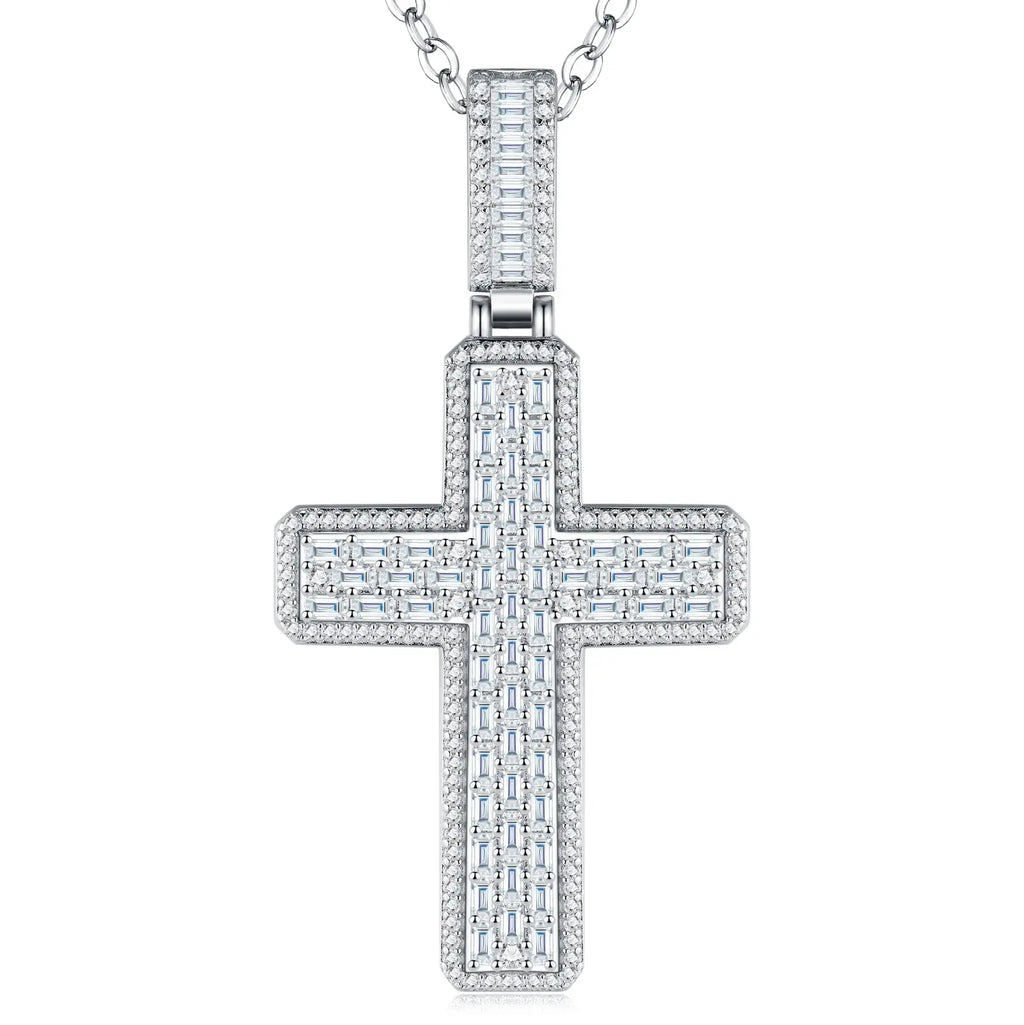 A Luxurious And Fashionable Minimalist Jewelry Pendant Necklace With Top-quality Moissanite, Made Of S925 Silver Electroplated With Platinum. - N&P Colletion