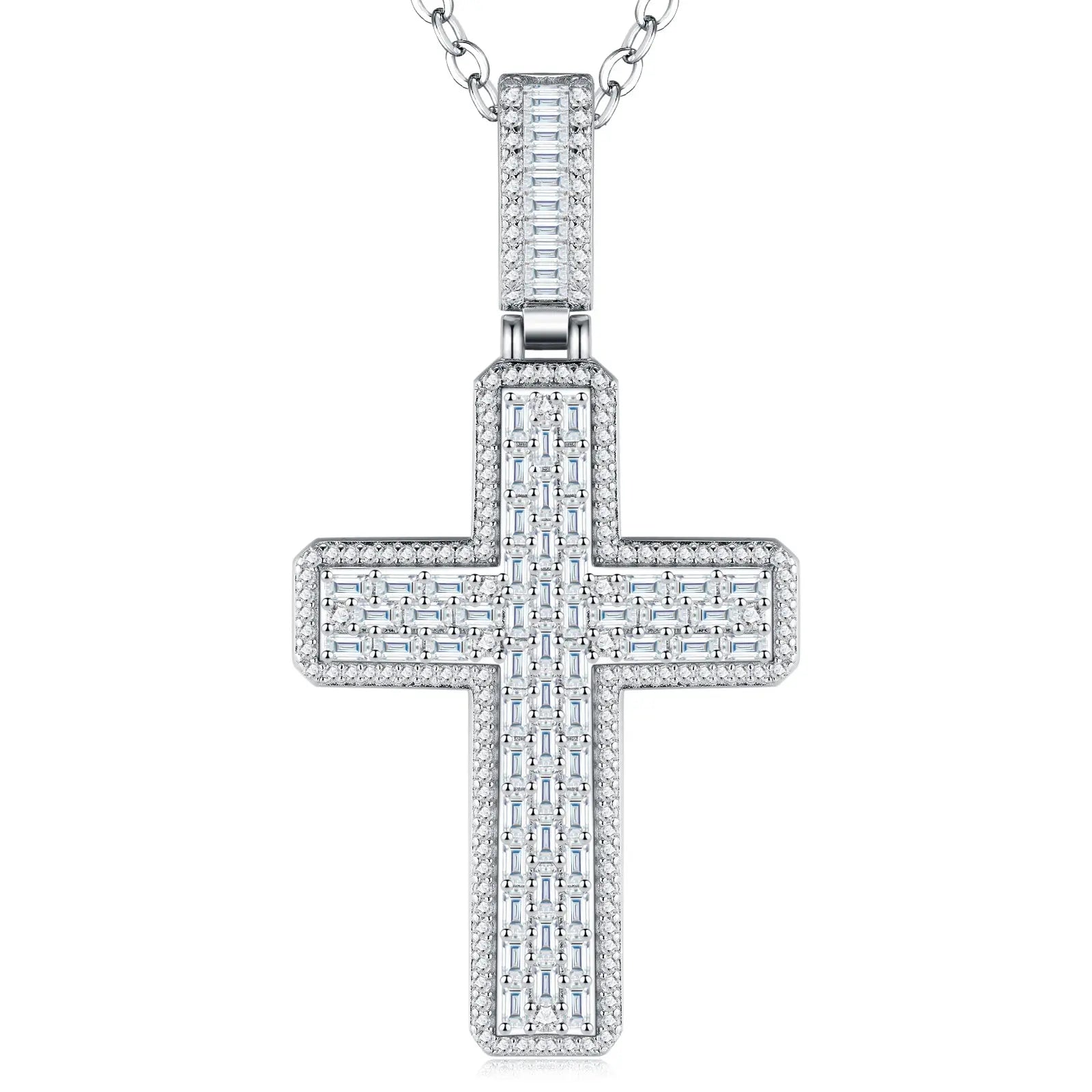 A Luxurious And Fashionable Minimalist Jewelry Pendant Necklace With Top-quality Moissanite, Made Of S925 Silver Electroplated With Platinum. - N&P Colletion