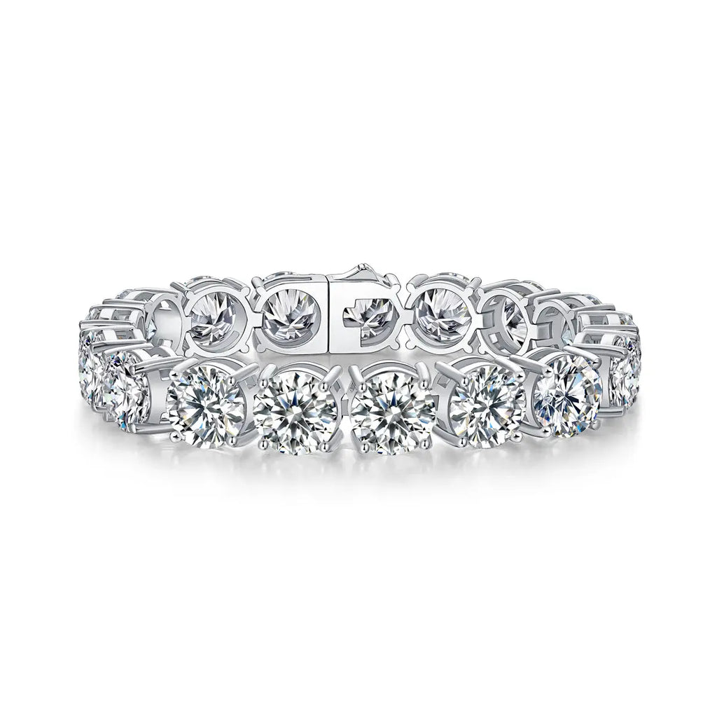 Half Summer Splendor - Luxurious And Fashionable Light Luxury Jewelry Silver Bracelet With Top-quality Moissanite, S925 Silver Plated Platinum. NP Collection