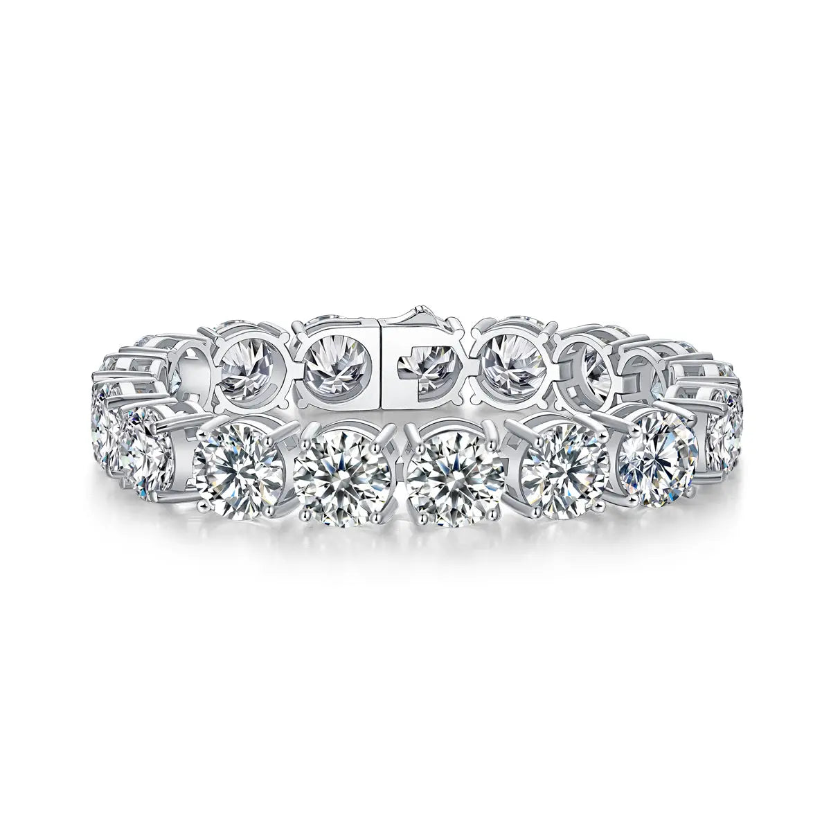 Half Summer Splendor - Luxurious And Fashionable Light Luxury Jewelry Silver Bracelet With Top-quality Moissanite, S925 Silver Plated Platinum. NP Collection