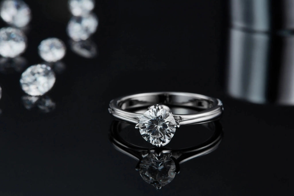 1-carat Luxury And Fashionable Light Luxury Jewelry Silver Ring Set With Top-quality Moissanite, S925 Silver Plated Platinum NP Collection