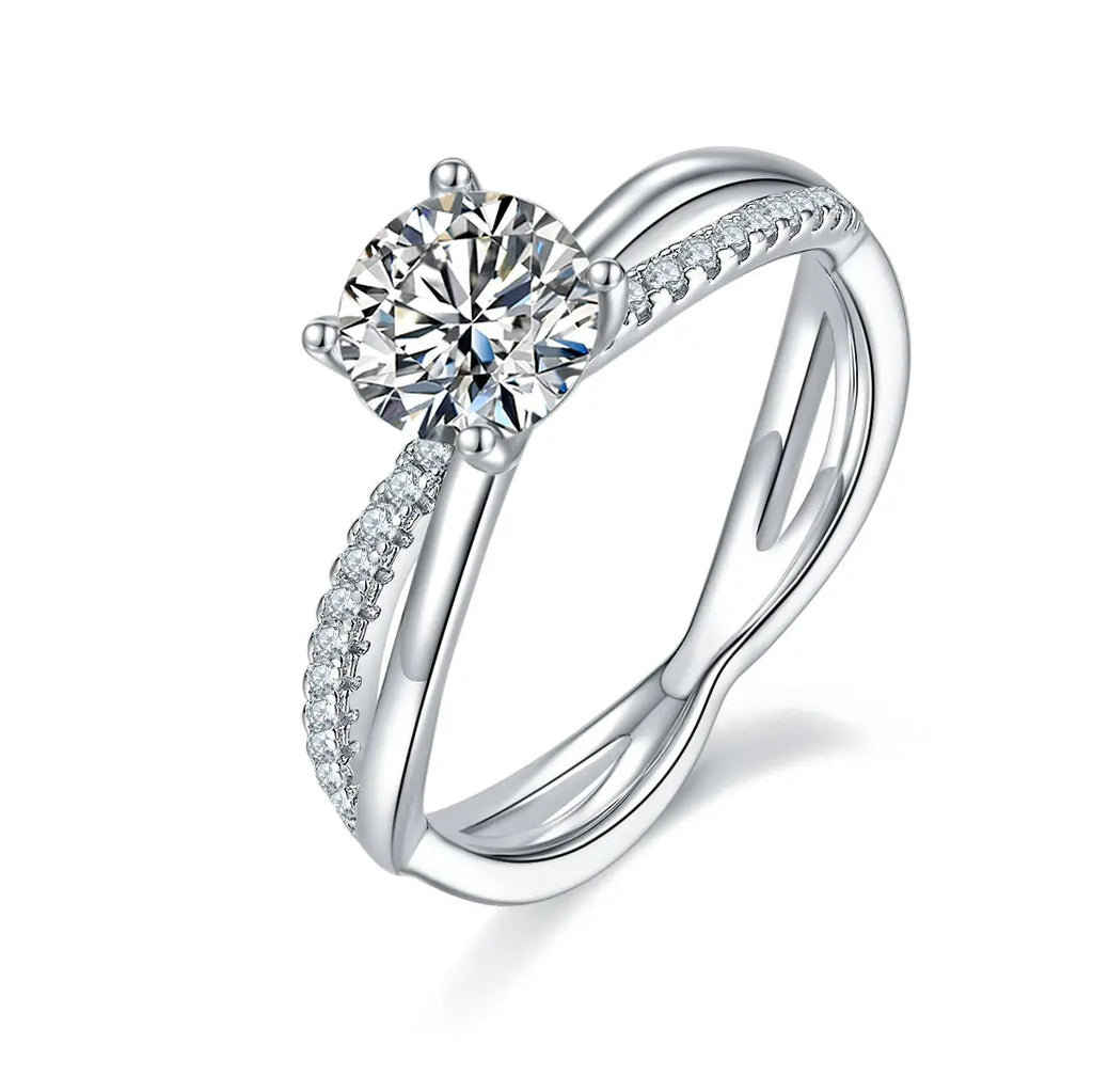 1-Carat Luxury Moissanite S925 Platinum-Plated Silver Ring – Light Luxury Jewelry NP Collection