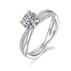 1-Carat Luxury Moissanite S925 Platinum-Plated Silver Ring – Light Luxury Jewelry NP Collection