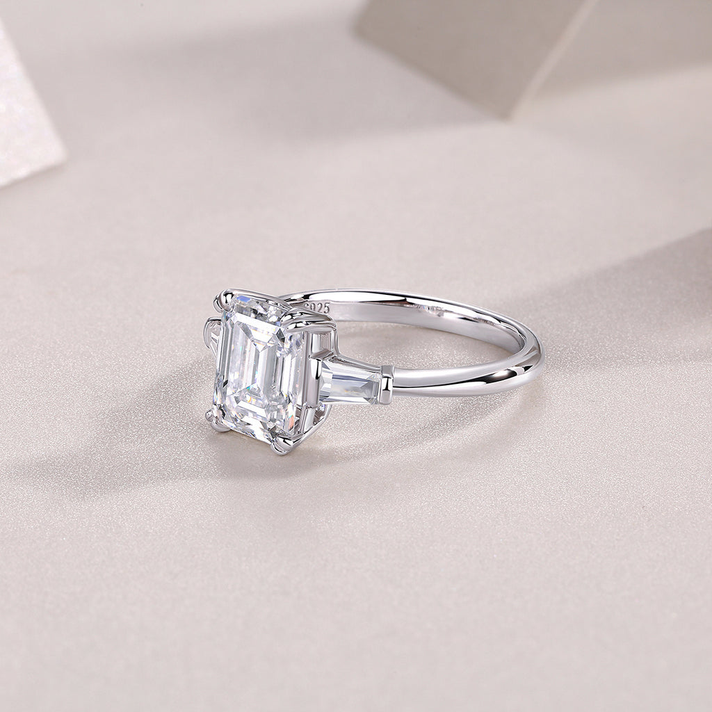 Starry Sky Mirror - Moissanite S925 Sterling Silver And Platinum Diamond Ring