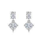 Moissanite Luxury And Fashionable Light Luxury Jewelry Silver Stud Earrings S925 Silver Plated Platinum NP Collection