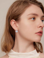 Moissanite Stud Earrings, 18K White Gold Vermeil, 925 Sterling Silver 1.0Ct 