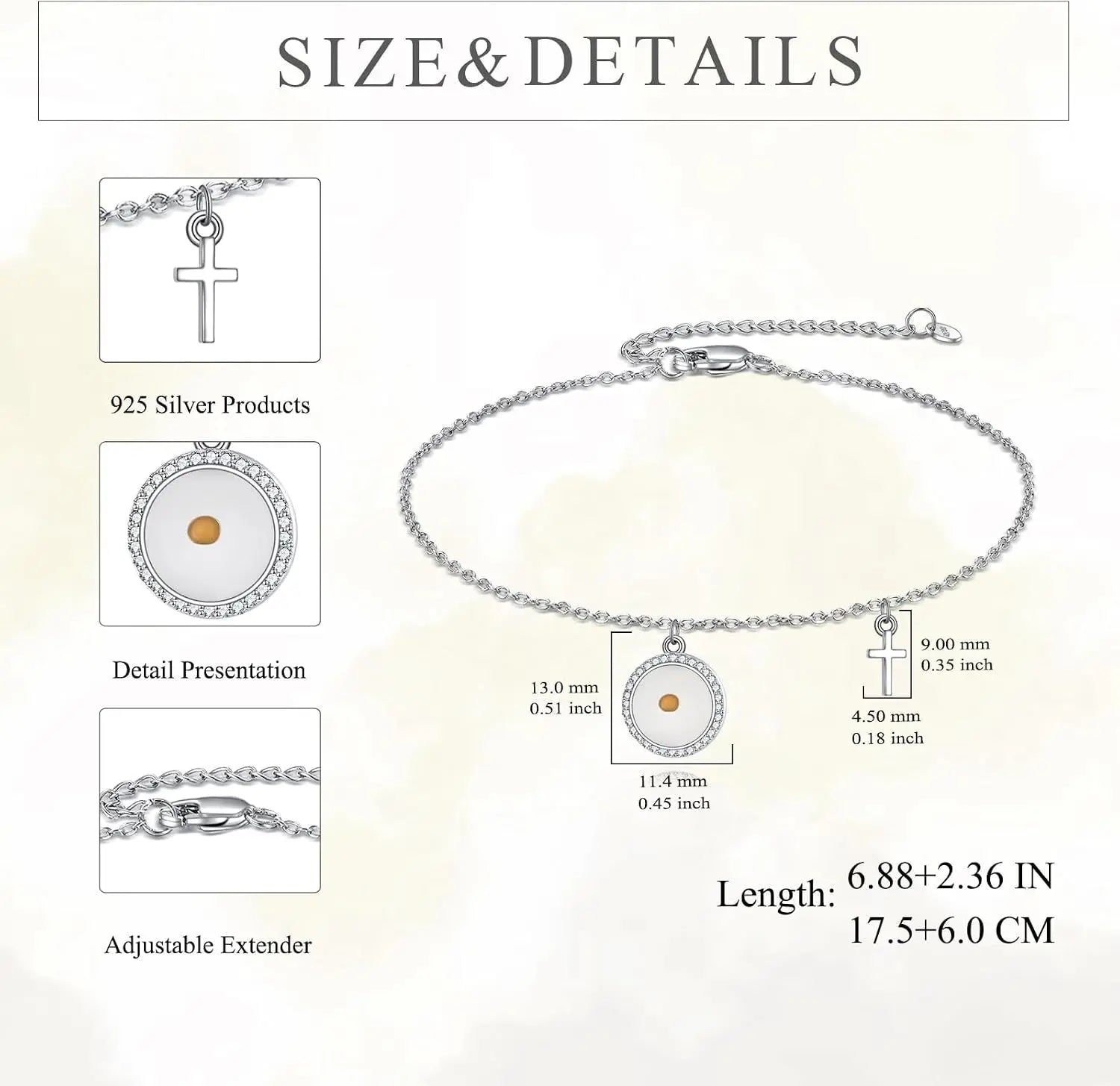 925 Sterling Silver Mustard Seed Bracelet 