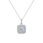 Double Ring Combination – Fashionable Light Luxury Moissanite S925 Silver-Plated Platinum Pendant Necklace NP Collection