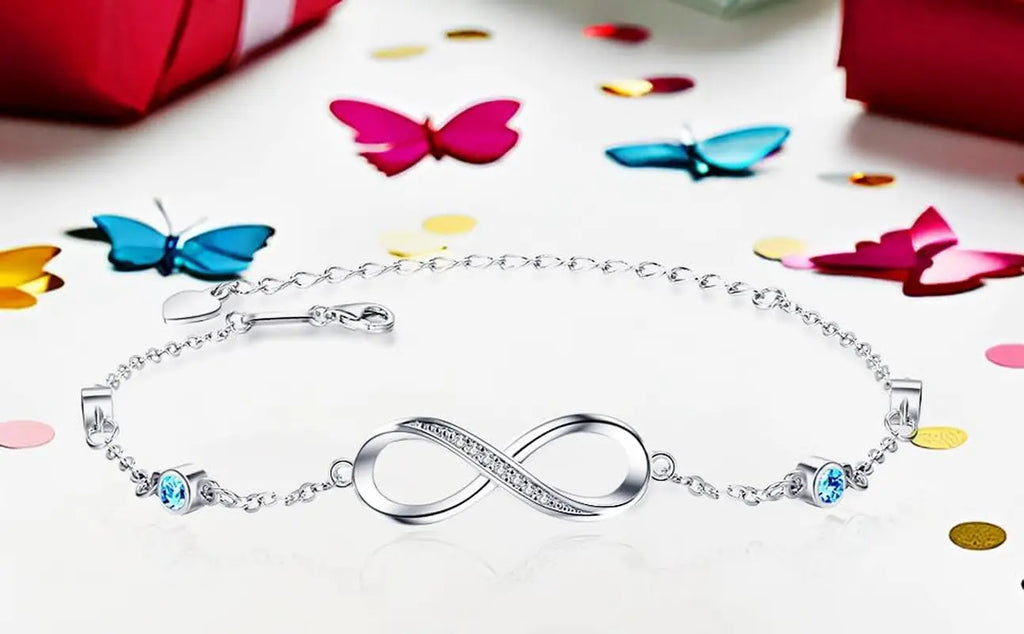 925 Sterling Silver Infinity Ankle Bracelet 