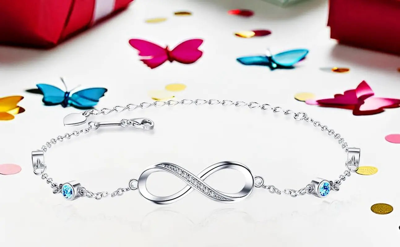 925 Sterling Silver Infinity Ankle Bracelet 