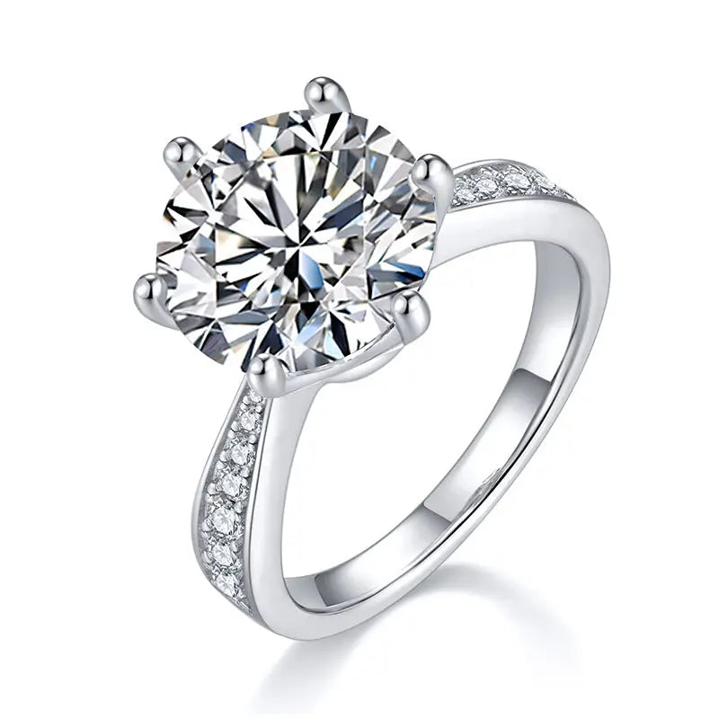 5-Carat Luxury Moissanite S925 Platinum-Plated Silver Ring – Light Luxury Jewelry NP Collection