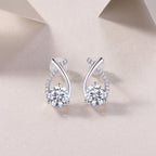 Happy Encounter - 1-carat Moissan Diamond S925 Sterling Silver And Platinum-plated Stud Earrings