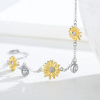 Sunflower Bracelet/Anklet 925 Sterling Silver