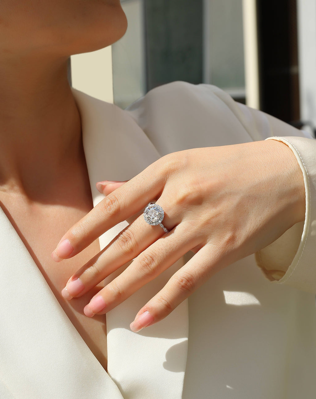 Starlight Shining - 3-carat Moissanite S925 Sterling Silver And Platinum-plated Diamond