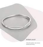 S925 Sterling Silver Cross Diamond Opening Bracelet Temperament Wild