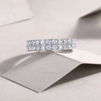 Multi-Row Diamond Moissanite Silver Ring 