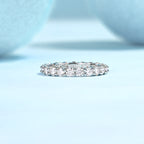 Row Diamond Ring, Moissanite Silver Ring