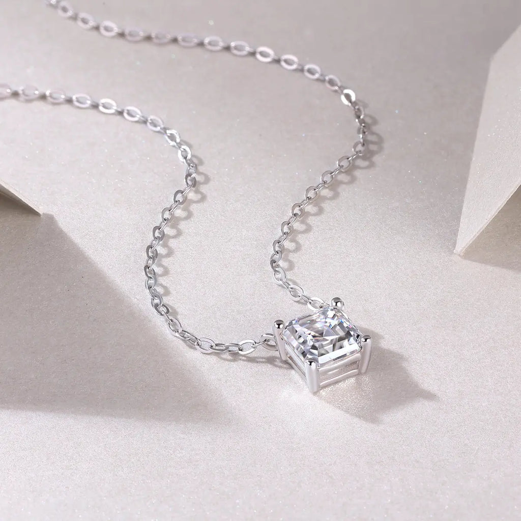 1Eternal – Fashionable & Luxurious Moissanite Necklace, S925 Sterling Silver NP Collection