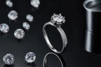 1-carat Luxury And Fashionable Light Luxury Jewelry Silver Ring Set With Top-quality Moissanite, S925 Silver Plated Platinum NP Collection