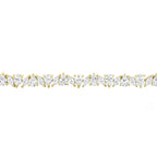 14K Gold Plated .925 Sterling Silver Simulated Marquise and Pear White Diamond Bracelet