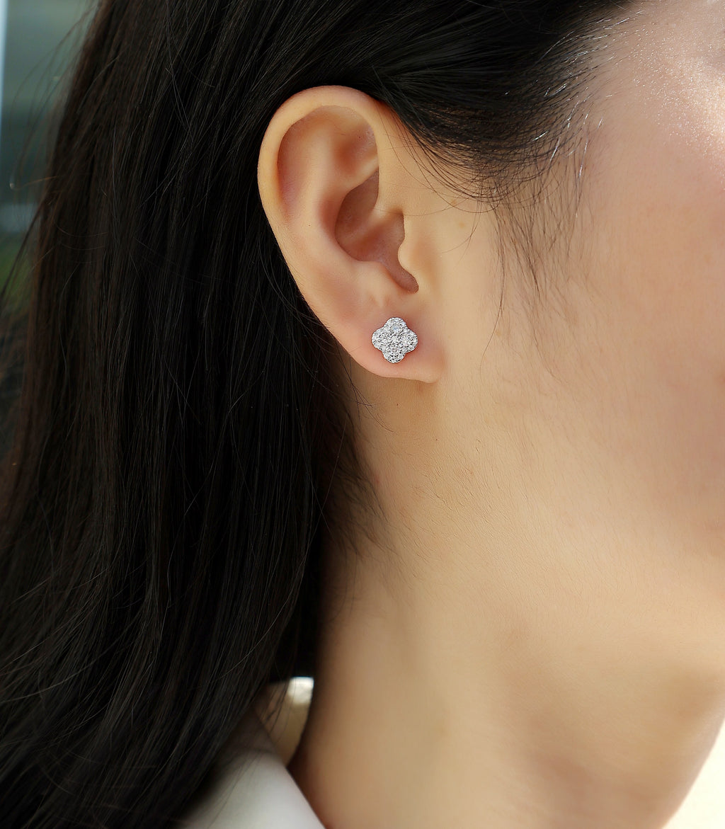 Ningxiang - Moissanite S925 Sterling Silver And Platinum-plated Stud Earrings