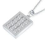 A Luxurious And Fashionable Minimalist Jewelry Pendant Necklace Featuring Top-quality Moissanite, Made Of S925 Silver Electroplated With Platinum. - N&P Colletion