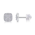Fog Sea - Moissanite S925 Sterling Silver And Platinum-plated Stud Earrings