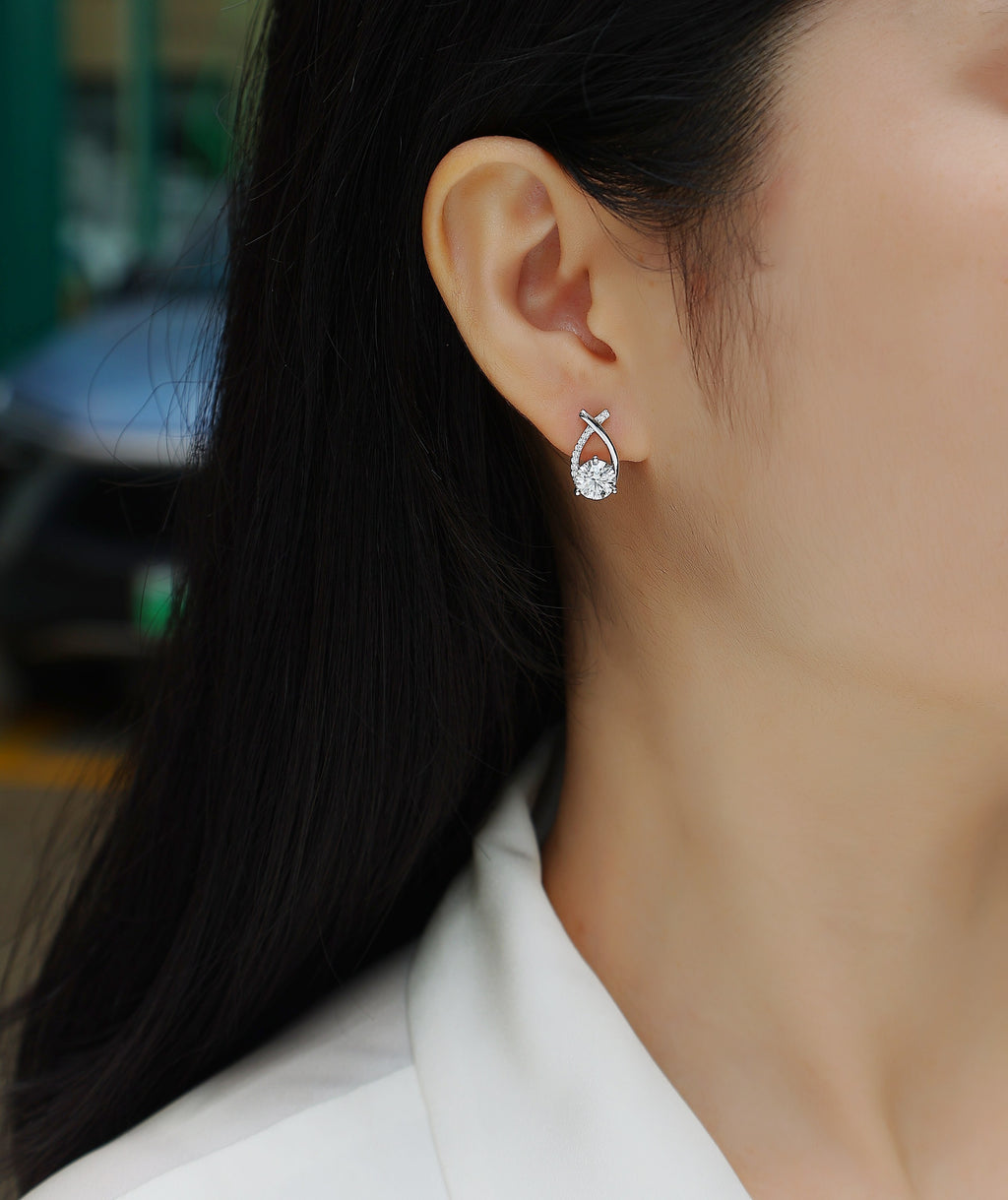 Happy Encounter - 1-carat Moissan Diamond S925 Sterling Silver And Platinum-plated Stud Earrings