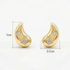 925 Sterling Silver Elegant Tear-Drop Studs Featuring Star-Set Sparkling CZs