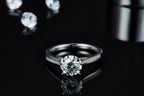 1-carat Luxury And Fashionable Light Luxury Jewelry Silver Ring Set With Top-quality Moissanite, S925 Silver Plated Platinum NP Collection