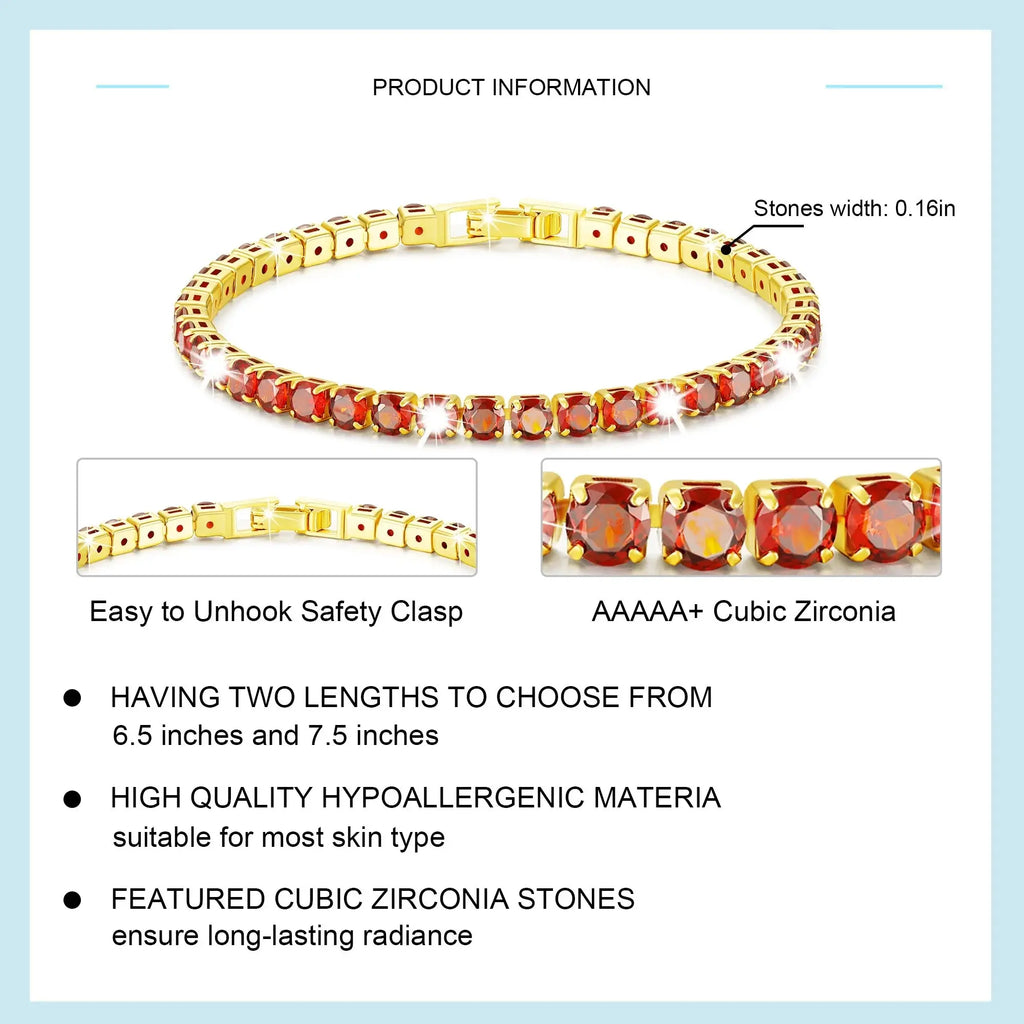18K Gold Plated Tennis Bracelets for Women Girls CZ June Birthstone Bracelet with Purple Alexandrite Birthday Graduation Mothers Day Jewelry Gifts Teen Her Girlfriend Adults Kids Age Ideas